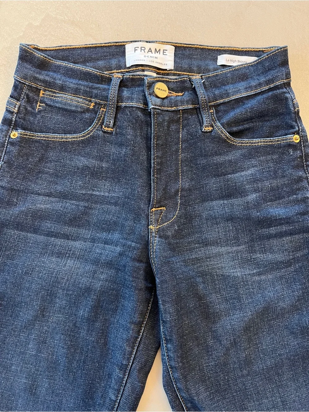 FRAME Le High Skinny High Waist Jeans - Dark Indigo size 24 - Picture 3 of 14